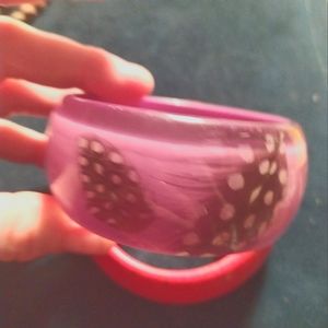 Beautiful acrylic and feather bangle